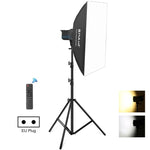 Kit d'éclairage stroboscopique de studio photo PULUZ 120W avec softbox réflecteur & trépied, kit lumière rectangulaire 120W 2700K-6500K prise EU, kit lumière rectangulaire 120W 2700K-6500K prise UK, kit lumière rectangulaire 120W 2700K-6500K prise US