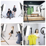 Kit d'éclairage stroboscopique de studio photo PULUZ 120W avec softbox réflecteur & trépied, kit lumière rectangulaire 120W 2700K-6500K prise EU, kit lumière rectangulaire 120W 2700K-6500K prise UK, kit lumière rectangulaire 120W 2700K-6500K prise US