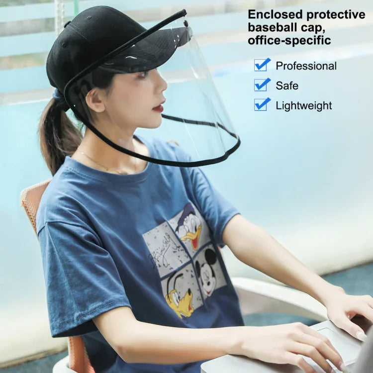 50 PCS Casquette de Baseball Masque de Protection Anti-Salive, Anti-Postillon, Anti-Buée, Anti-Huile avec Visière Amovible, Lot de 50 Casquettes Masques, 50 PCS Casquettes Masques/Rouge