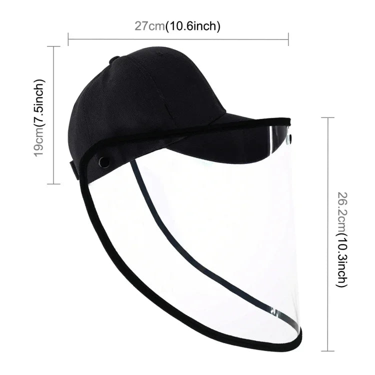 50 PCS Casquette de Baseball Masque de Protection Anti-Salive, Anti-Postillon, Anti-Buée, Anti-Huile avec Visière Amovible, Lot de 50 Casquettes Masques, 50 PCS Casquettes Masques/Rouge