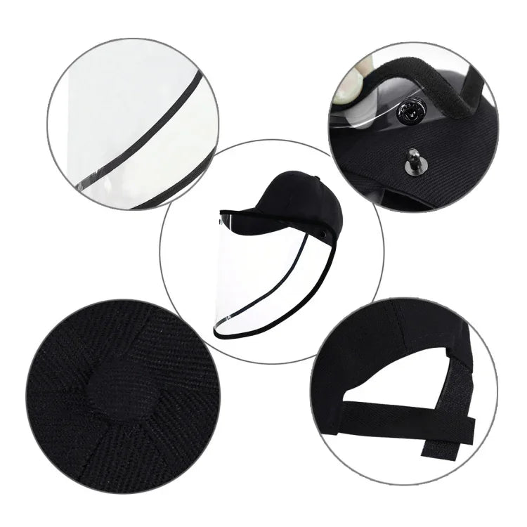 50 PCS Casquette de Baseball Masque de Protection Anti-Salive, Anti-Postillon, Anti-Buée, Anti-Huile avec Visière Amovible, Lot de 50 Casquettes Masques, 50 PCS Casquettes Masques/Rouge