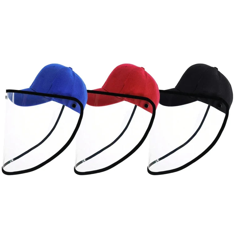 50 PCS Casquette de Baseball Masque de Protection Anti-Salive, Anti-Postillon, Anti-Buée, Anti-Huile avec Visière Amovible, Lot de 50 Casquettes Masques, 50 PCS Casquettes Masques/Rouge
