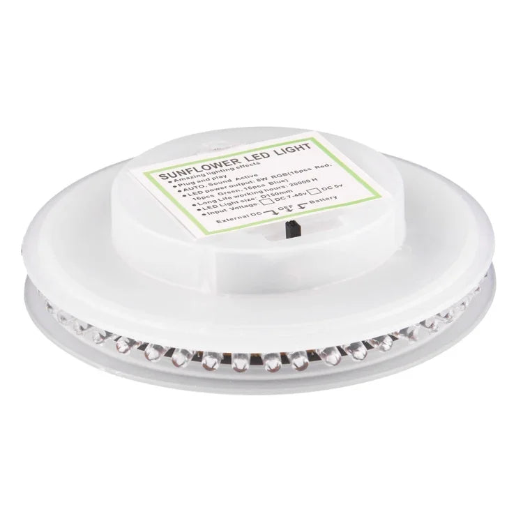Projecteur de scène LED tournesol 8W, mode contrôle sonore / fonctionnement automatique