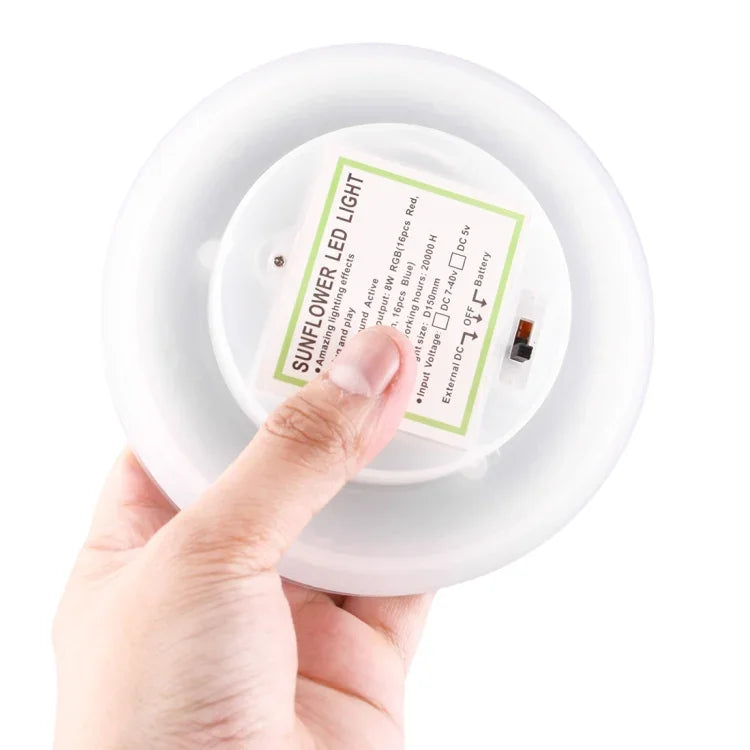Projecteur de scène LED tournesol 8W, mode contrôle sonore / fonctionnement automatique