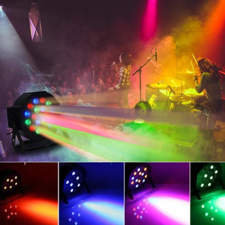 Projecteur PAR LED DMX512 RGB 36W 36 LEDs avec télécommande, stroboscope + contrôle sonore + autopropulsé, AC 100-240V, RGB avec télécommande