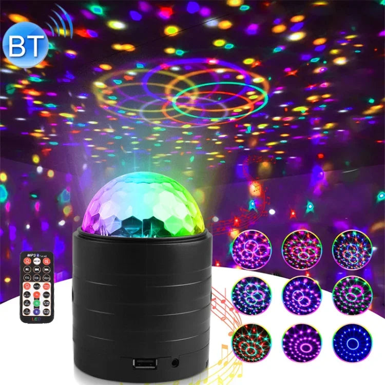 Lampe de scène boule magique en cristal USB Bluetooth avec télécommande