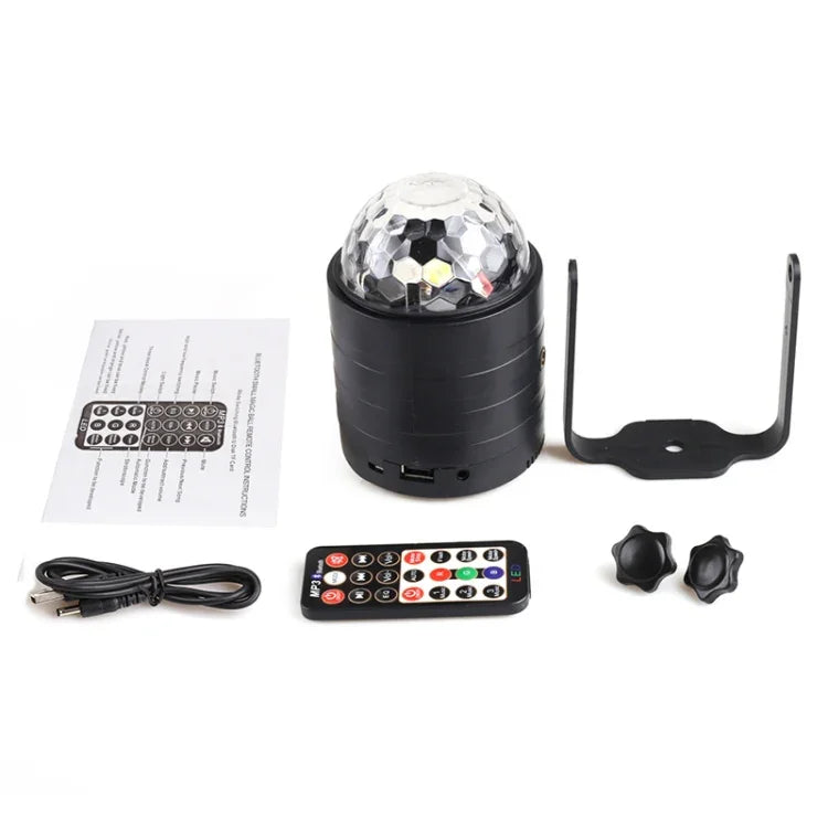 Lampe de scène boule magique en cristal USB Bluetooth avec télécommande