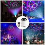 Lampe de scène boule magique en cristal USB Bluetooth avec télécommande