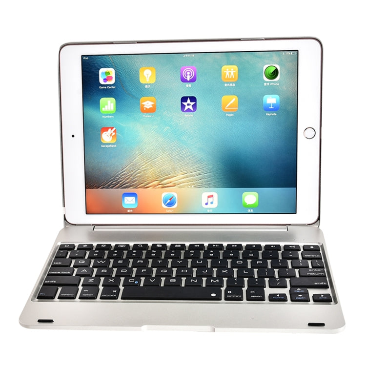 F19B pour iPad 9.7 (2017/2018) & iPad Air & Air 2 & iPad Pro 9.7 & Nouvel iPad 9.7 pouces (2017) Étui fin à rabat horizontal en ABS + Clavier Bluetooth