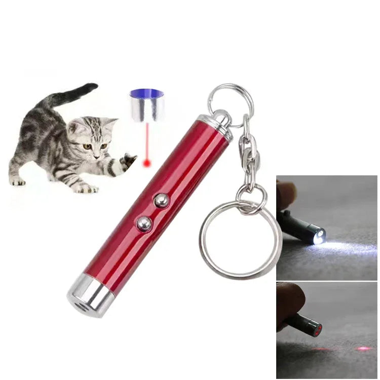 Stylo laser LED rouge à pointe fantaisie chat amusant