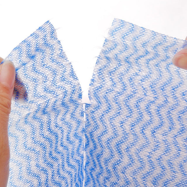 50 feuilles torchons jetables non tissés, rouge, orange, bleu