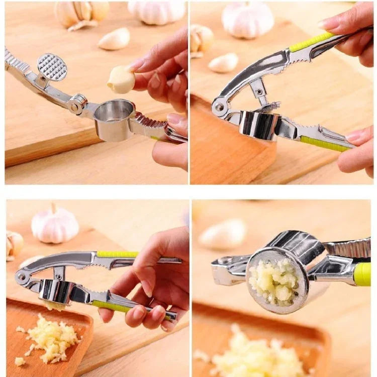 Presse-ail multifonction en acier inoxydable, presse-ail, outil de concassage ail-gingembre, râpe, casse-noisette, outil de cuisine, acier inoxydable 2