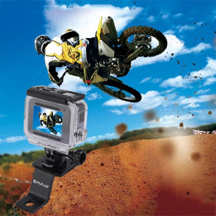 Support de fixation PULUZ en alliage d'aluminium pour moto avec adaptateur pour trépied et vis pour GoPro, Insta360, DJI et autres caméras d'action, Fixe 2 (noir), Fixe 2 (argent), Fixe 2 (rouge), Fixe 2 (bleu), Fixe 2 (or)