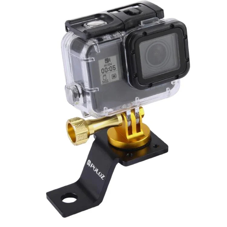 Support de fixation PULUZ en alliage d'aluminium pour moto avec adaptateur pour trépied et vis pour GoPro, Insta360, DJI et autres caméras d'action, Fixe 2 (noir), Fixe 2 (argent), Fixe 2 (rouge), Fixe 2 (bleu), Fixe 2 (or)
