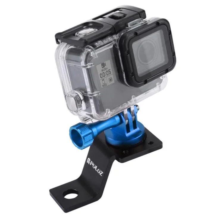 Support de fixation PULUZ en alliage d'aluminium pour moto avec adaptateur pour trépied et vis pour GoPro, Insta360, DJI et autres caméras d'action, Fixe 2 (noir), Fixe 2 (argent), Fixe 2 (rouge), Fixe 2 (bleu), Fixe 2 (or)