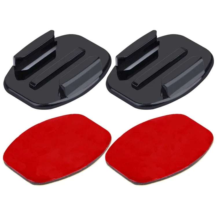 PULUZ 2 supports de surface plats + 2 autocollants de montage adhésifs pour caméras d'action PULUZ, support à pince flexible Jaws pour GoPro, Insta360, DJI et autres caméras d'action, paquet d'autocollants B