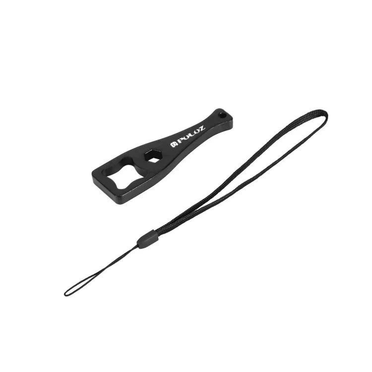 Clé à molette PULUZ en plastique avec dragonne pour GoPro, Insta360, DJI et autres caméras d'action, noire (PVC).