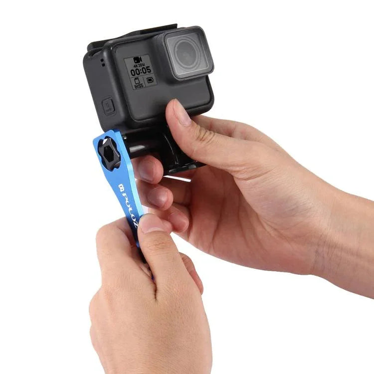 PULUZ CNC Aluminum Alloy Tighten Screw Cap Wrench Tool for GoPro Hero11 Black / HERO10 Black / HERO9 Black / HERO8 Black / HERO7 /6 /5 /5 Session /4 Session /4 /3+ /3 /2 /1, Xiaoyi and Other Action Cameras, Wrench (Aluminum Material) Blue              ...