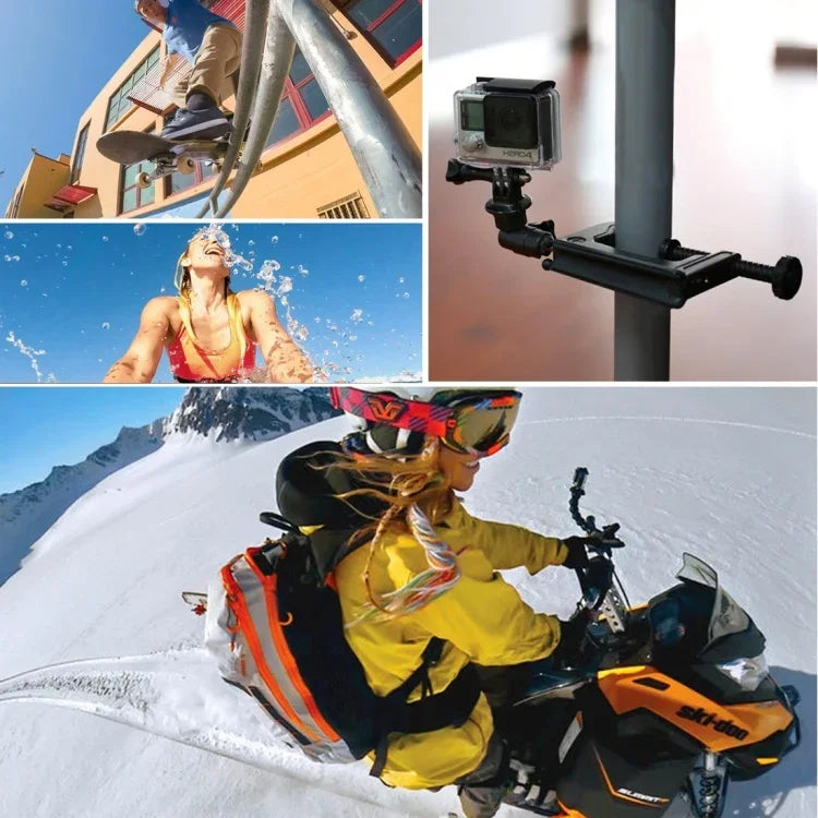 Adaptateur de trépied PULUZ à filetage 1/4 pouce, usiné CNC, compatible avec GoPro, Insta360, DJI et autres caméras d'action ; disponible en plusieurs couleurs : noir, or, bleu et rouge.