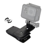 Support de fixation rapide PULUZ à 360° pour sac à dos ou chapeau, compatible avec GoPro, Insta360, DJI et autres caméras d'action.