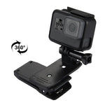Support de fixation rapide PULUZ à 360° pour sac à dos ou chapeau, compatible avec GoPro, Insta360, DJI et autres caméras d'action.