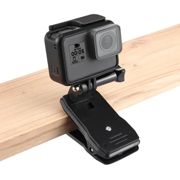 Support de fixation rapide PULUZ à 360° pour sac à dos ou chapeau, compatible avec GoPro, Insta360, DJI et autres caméras d'action.