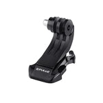 Support de fixation vertical PULUZ noir à boucle en J pour caméras d'action sportives PULUZ, compatible avec GoPro, Insta360, DJI et autres caméras d'action.