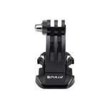 Support de fixation vertical PULUZ noir à boucle en J pour caméras d'action sportives PULUZ, compatible avec GoPro, Insta360, DJI et autres caméras d'action.