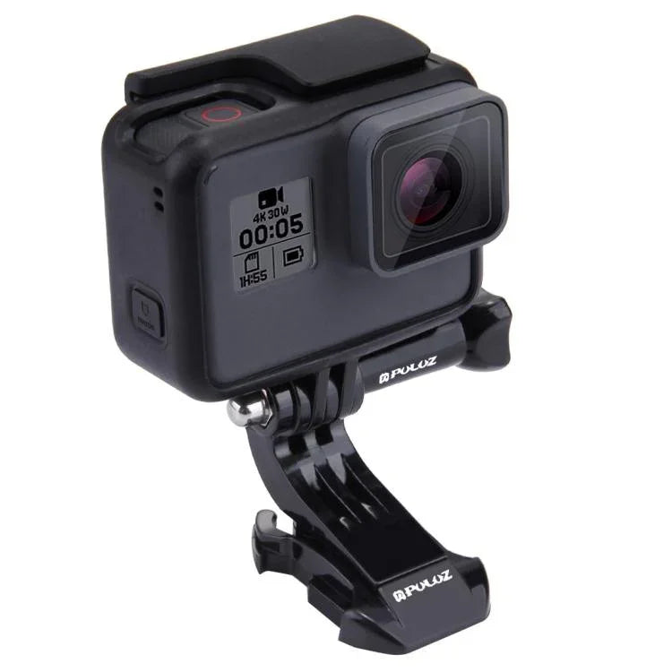 Support de fixation vertical PULUZ noir à boucle en J pour caméras d'action sportives PULUZ, compatible avec GoPro, Insta360, DJI et autres caméras d'action.