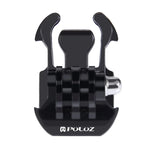 Boucle de dégagement rapide horizontale PULUZ pour caméras d'action sportives PULUZ, fixation à pince flexible Jaws pour GoPro, Insta360, DJI et autres caméras d'action, boucle de dégagement rapide