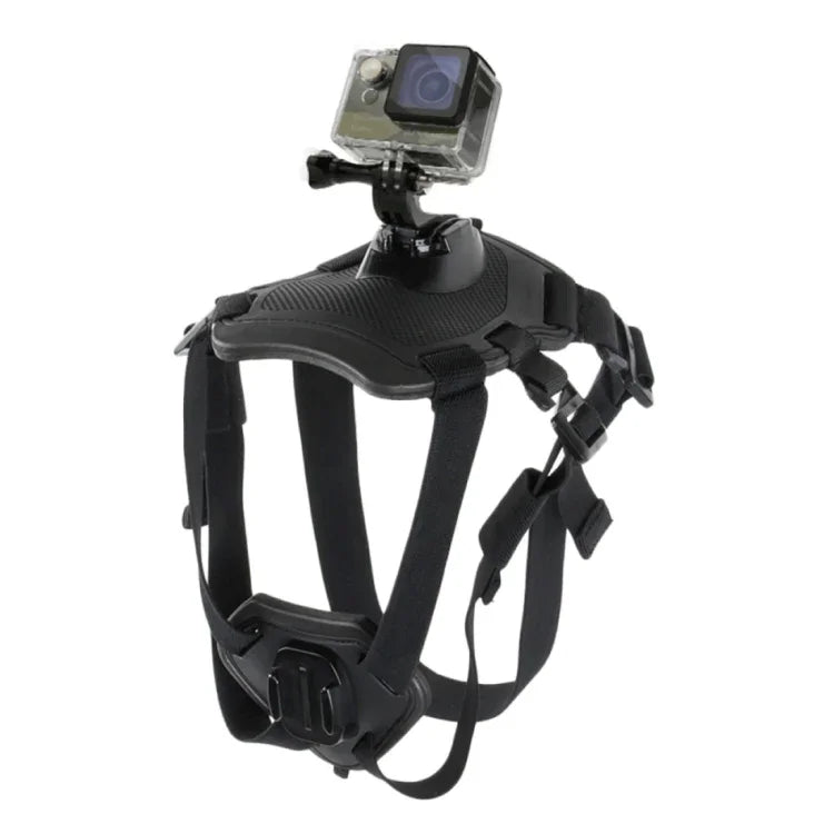 Harnais de chasse pour chien PULUZ avec sangle de poitrine réglable, compatible avec GoPro, Insta360, DJI et autres caméras d'action.