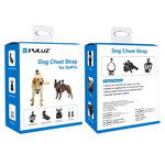 Harnais de chasse pour chien PULUZ avec sangle de poitrine réglable, compatible avec GoPro, Insta360, DJI et autres caméras d'action.