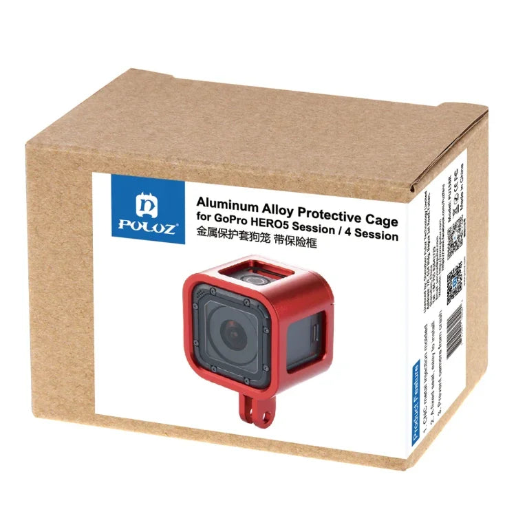 Boîtier de protection PULUZ en alliage d'aluminium usiné CNC avec cadre de sécurité pour GoPro HERO5 Session / HERO4 Session / HERO Session, pour HERO4 Session avec cadre, pour HERO5 Session avec cadre, pour HERO5 Session