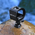 Boîtier de protection PULUZ en alliage d'aluminium usiné CNC avec clé métallique, bouchon d'objectif, vis et adaptateur pour trépied pour GoPro HERO5 Session / HERO4 Session / HERO Session. Compatible avec la HERO4 Session.