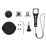 Boîtier de protection PULUZ en alliage d'aluminium usiné CNC avec clé métallique, bouchon d'objectif, vis et adaptateur pour trépied pour GoPro HERO5 Session / HERO4 Session / HERO Session. Compatible avec la HERO4 Session.