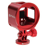 Boîtier de protection PULUZ en alliage d'aluminium usiné CNC avec clé métallique, bouchon d'objectif, vis et adaptateur pour trépied pour GoPro HERO5 Session / HERO4 Session / HERO Session. Compatible avec la HERO4 Session.