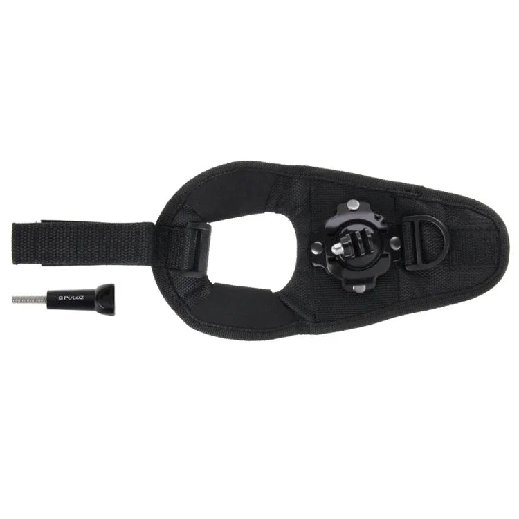 Support de paume de style gant à rotation 360° PULUZ pour GoPro, Insta360, DJI et autres caméras d'action.