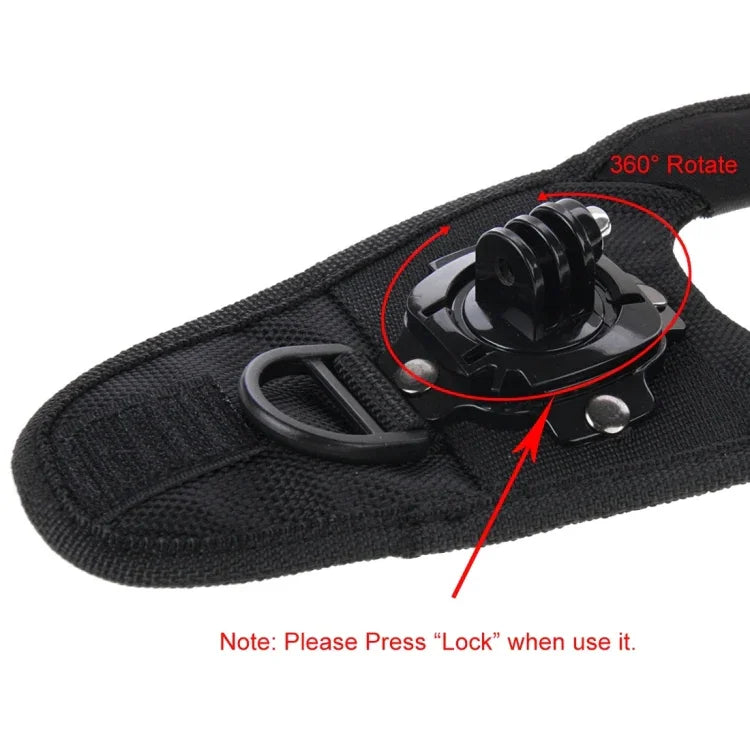 Support de paume de style gant à rotation 360° PULUZ pour GoPro, Insta360, DJI et autres caméras d'action.