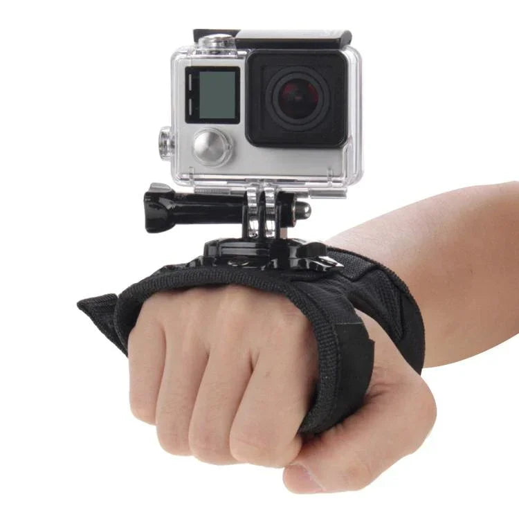 Support de paume de style gant à rotation 360° PULUZ pour GoPro, Insta360, DJI et autres caméras d'action.