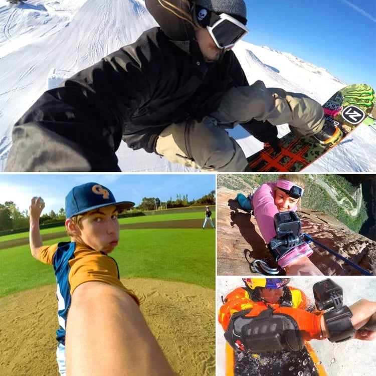 Support de paume de style gant à rotation 360° PULUZ pour GoPro, Insta360, DJI et autres caméras d'action.