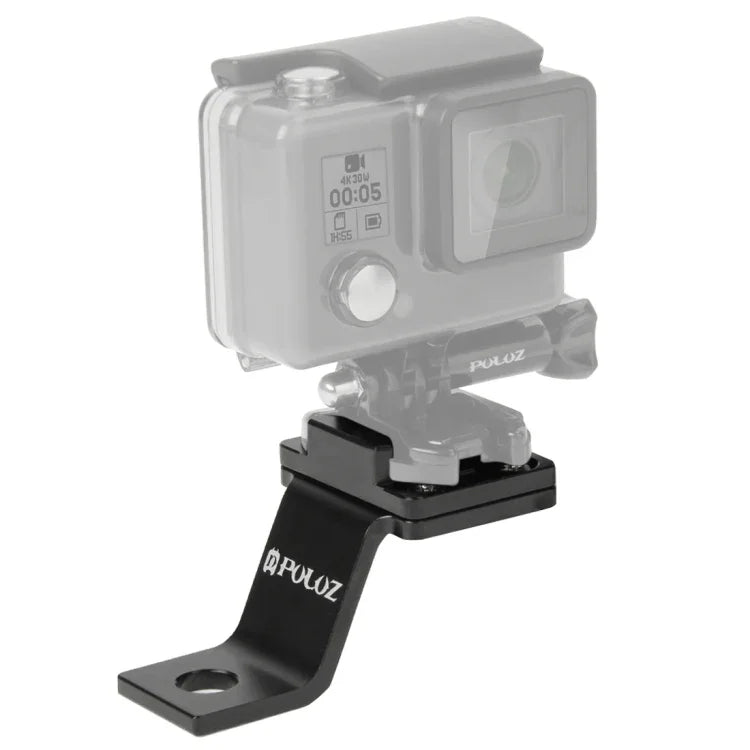 Support de fixation métallique PULUZ pour moto, compatible avec GoPro, Insta360, DJI et autres caméras d'action. Disponible en plusieurs couleurs : noir, argent, rouge, bleu et or.