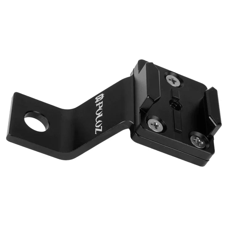 Support de fixation métallique PULUZ pour moto, compatible avec GoPro, Insta360, DJI et autres caméras d'action. Disponible en plusieurs couleurs : noir, argent, rouge, bleu et or.