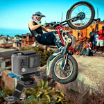 Support de fixation métallique PULUZ pour moto, compatible avec GoPro, Insta360, DJI et autres caméras d'action. Disponible en plusieurs couleurs : noir, argent, rouge, bleu et or.