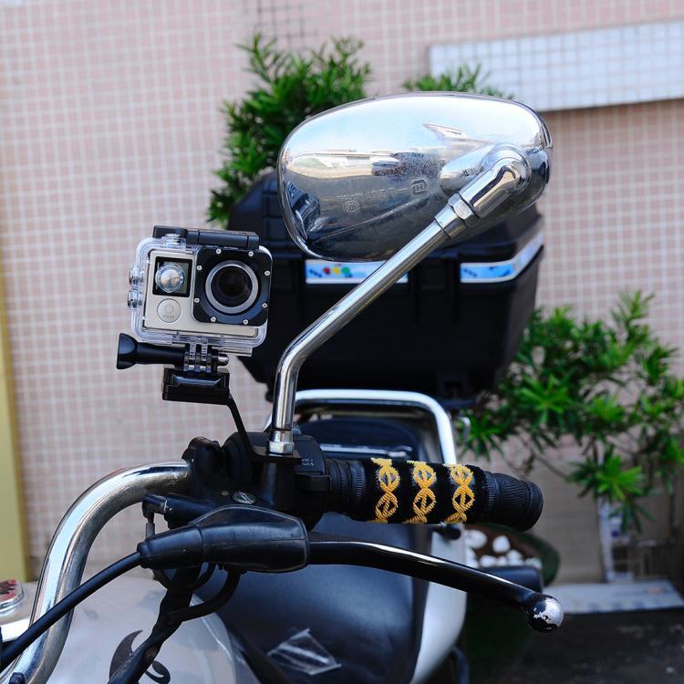 Support de fixation métallique PULUZ pour moto, compatible avec GoPro, Insta360, DJI et autres caméras d'action. Disponible en plusieurs couleurs : noir, argent, rouge, bleu et or.
