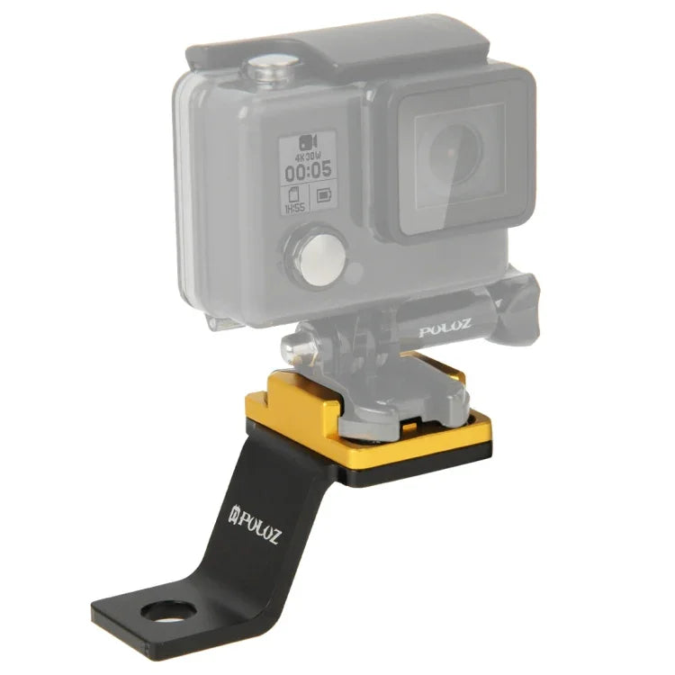 Support de fixation métallique PULUZ pour moto, compatible avec GoPro, Insta360, DJI et autres caméras d'action. Disponible en plusieurs couleurs : noir, argent, rouge, bleu et or.
