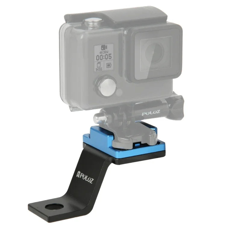 Support de fixation métallique PULUZ pour moto, compatible avec GoPro, Insta360, DJI et autres caméras d'action. Disponible en plusieurs couleurs : noir, argent, rouge, bleu et or.