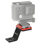 Support de fixation métallique PULUZ pour moto, compatible avec GoPro, Insta360, DJI et autres caméras d'action. Disponible en plusieurs couleurs : noir, argent, rouge, bleu et or.