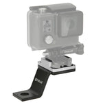 Support de fixation métallique PULUZ pour moto, compatible avec GoPro, Insta360, DJI et autres caméras d'action. Disponible en plusieurs couleurs : noir, argent, rouge, bleu et or.