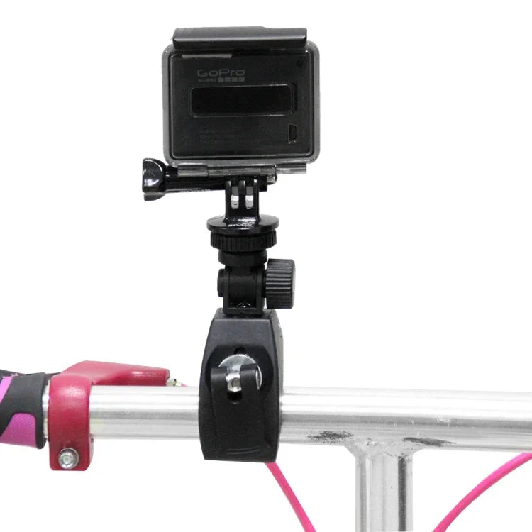 Support de guidon PULUZ pour moto et vélo avec fixation pour trépied et vis, compatible avec GoPro, Insta360, DJI et autres caméras d'action, support allongé