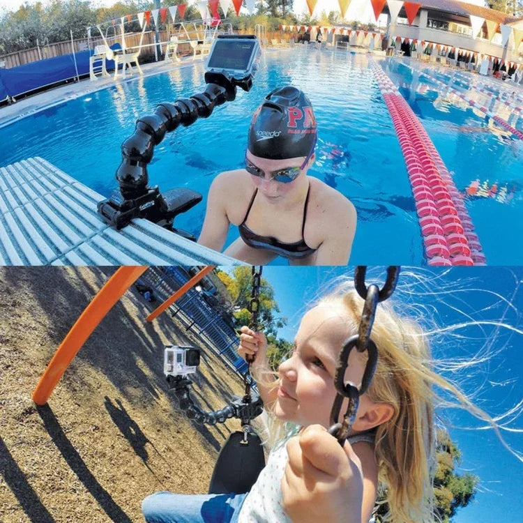 Support de fixation flexible PULUZ Jaws pour caméras d'action sportives GoPro, Insta360, DJI et autres caméras d'action.